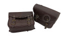 For Royal Enfield Goan Classic 350 Leather Pannier Rusty Brown Bags With Mounting - SPAREZO For Royal Enfield Goan Classic 350 Leather Pannier Rusty Brown Bags With Mounting - SPAREZO